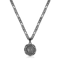KissYan Initial Necklaces for Women | 14K Gold/White Gold/Rose Gold Plated, Round Letter Pendant with 20''+2'' Figaro Chain, Alphabets A-Z, Dainty Jewelry Gifts
