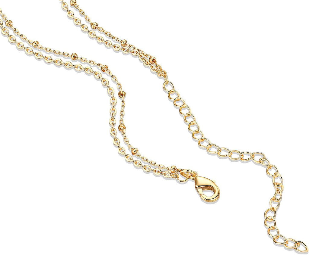 PAVOI 14K Gold Plated Layering Necklaces for Women, Cute Motif Pendants | Layered Chain Necklaces with Butterfly, Heart, Lock, Coin, Lightning Bolt Pendants