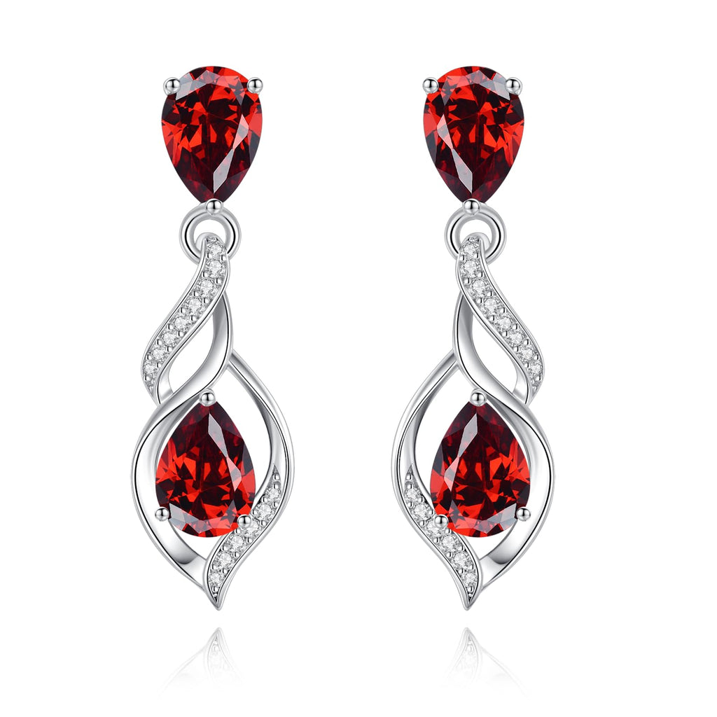 FANCIME Gift for Women Birthstone Earrings for Women Teardrop Cubic Zirconia Earrings S925 Sterling Silver infinity Love Birthday Gifts for Mom Women