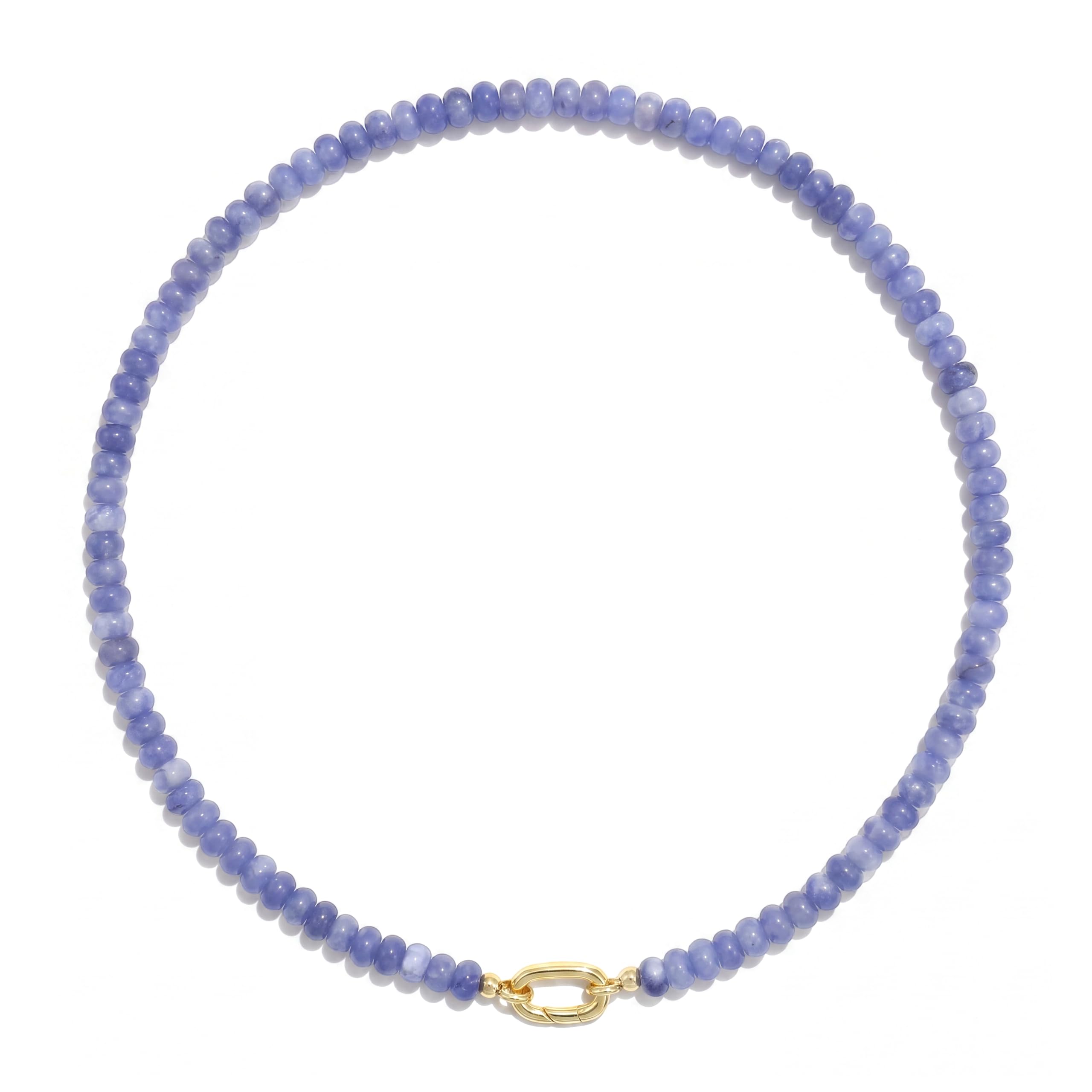 CONRAN KREMIX Colorful Stone Beaded Necklace for Women,Natural Gemstone Bead Choker Necklaces Boho Summer Beach Layering Necklace Jewelry Gift for Women