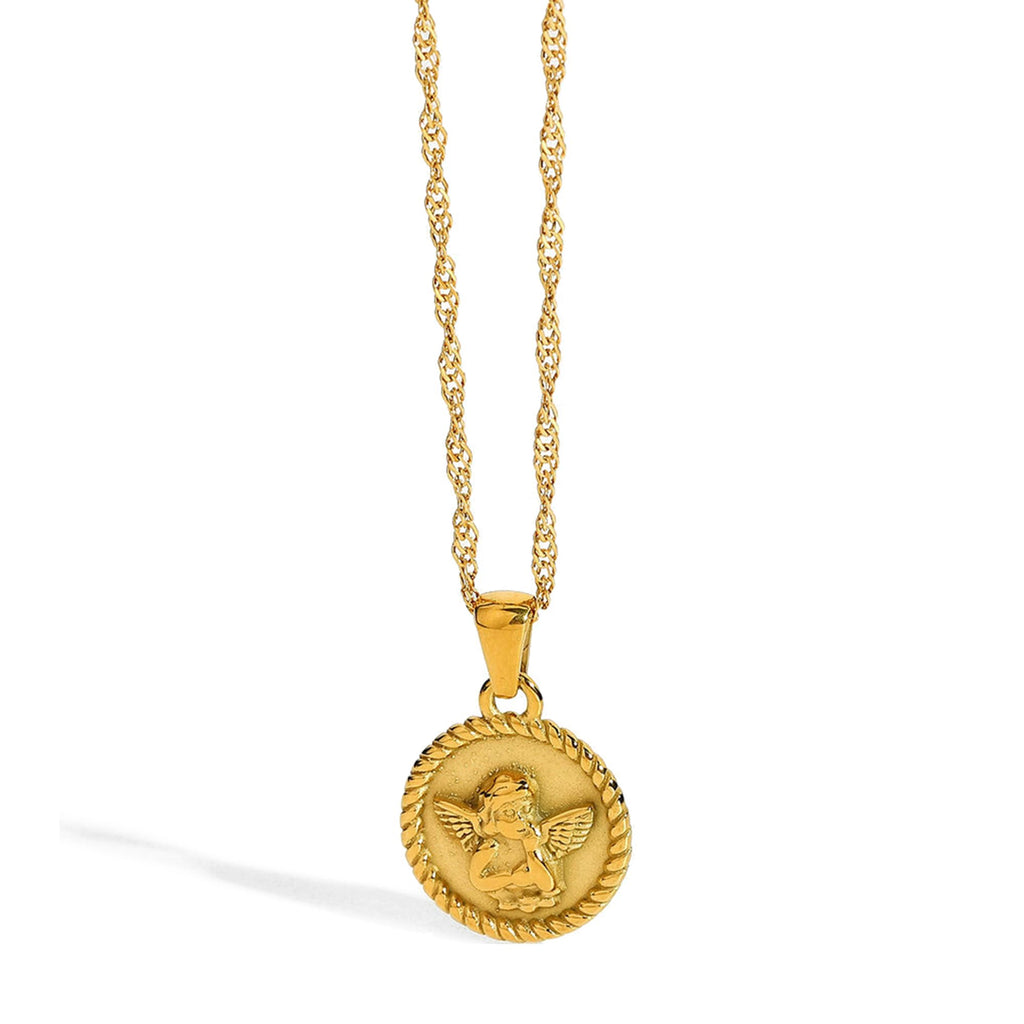 Unisex Celestial Gold Pendant Necklaces, Sun/Moon/Star/Angle Celestial Elements Unisex Choker Gold Lover Chains for Men and Women Jewelry