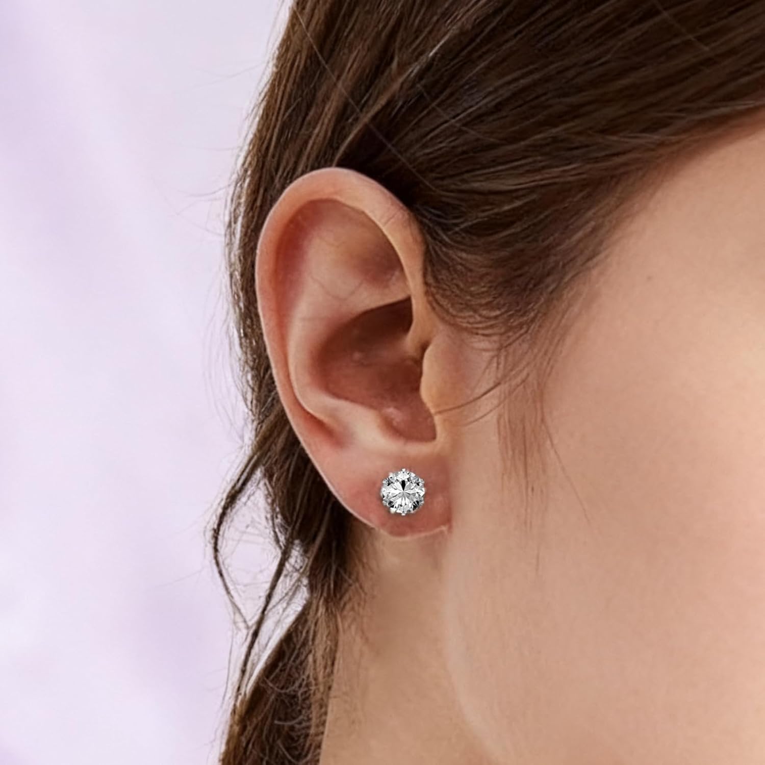 6/12 Pairs Silver Gold Stainless Steel Stud Earrings Set for Women Men | Hypoallergenic, 3 4 5 6 7 8 mm CZ, Lightweight, 14K Gold Plated Surgical 316L, Cubic Zirconia, Multiple Piercing Jewelry