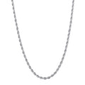 Fiusem 3mm Rope Chain Necklace for Men, Silver Tone Mens Chain Necklace, Stainless Steel Necklace Chain for Men Women, Jewelry Gift