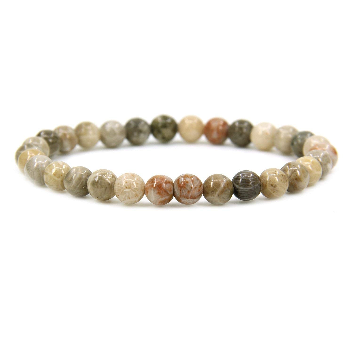 Angelstones Gemstones 6mm Round Beads Healing Crystal Bracelet for women | Natural Gemstone, Handmade Gifts for Women, Healing Crystal Round Beaded Stretch Bracelets, Unisex Jewelry for Women and Men