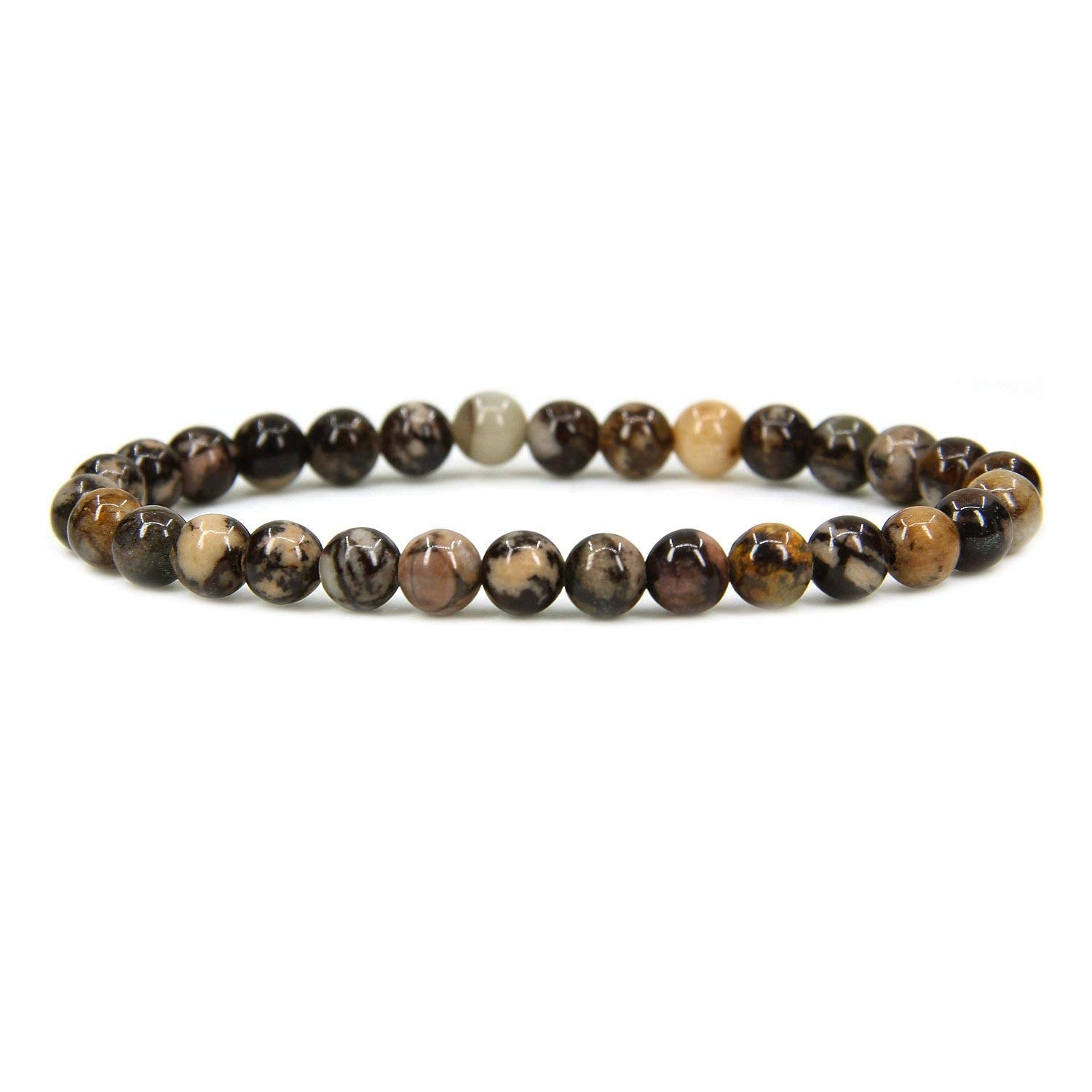Angelstones Gemstones 6mm Round Beads Healing Crystal Bracelet for women | Natural Gemstone, Handmade Gifts for Women, Healing Crystal Round Beaded Stretch Bracelets, Unisex Jewelry for Women and Men
