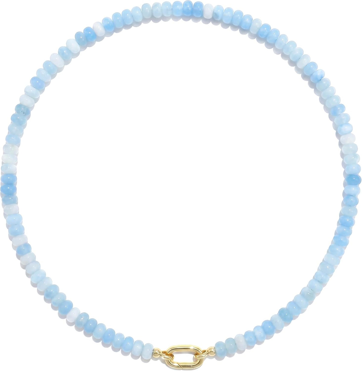 CONRAN KREMIX Colorful Stone Beaded Necklace for Women,Natural Gemstone Bead Choker Necklaces Boho Summer Beach Layering Necklace Jewelry Gift for Women
