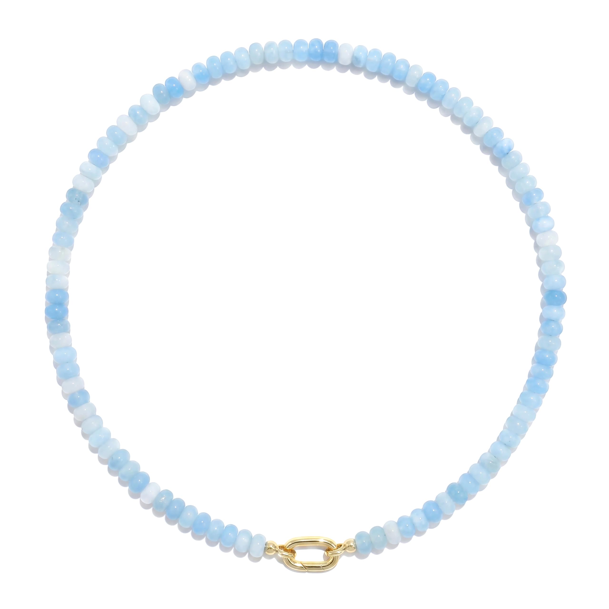 CONRAN KREMIX Colorful Stone Beaded Necklace for Women,Natural Gemstone Bead Choker Necklaces Boho Summer Beach Layering Necklace Jewelry Gift for Women