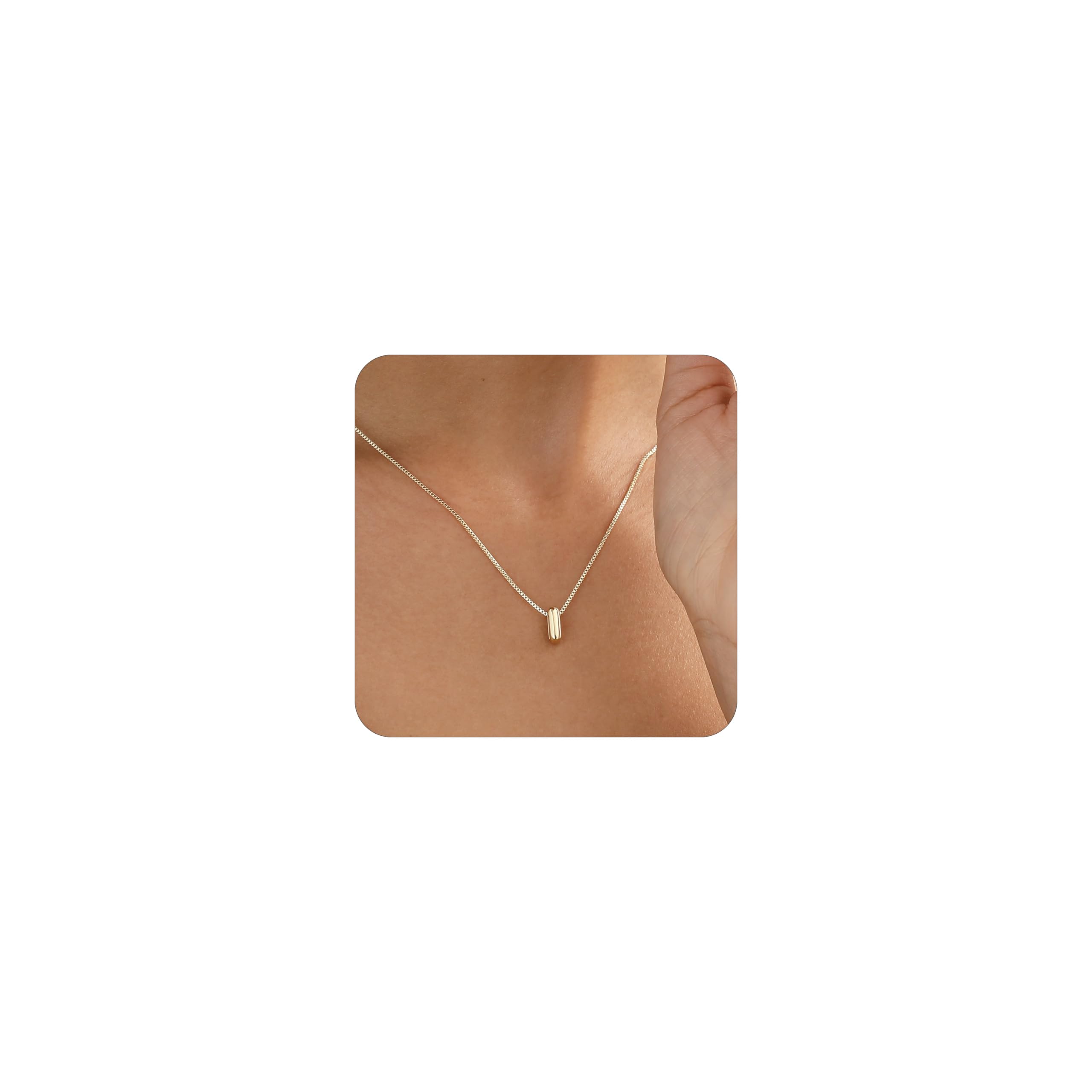 14K Gold Plated Bubble Letter Necklace, Tarnish Free and Waterproof Dainty Initial Necklace for Women, Trendy Personalized Gold Jewelry Gift for Her