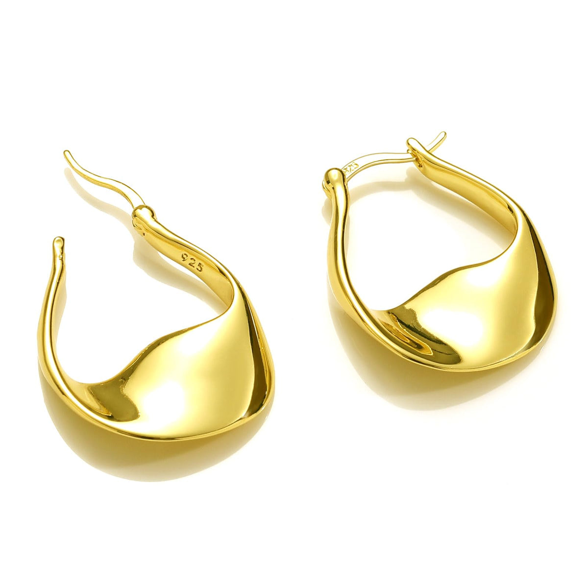 925 Sterling Silver Earrings Silver Hoop Earrings for Women Small Huggie Hoops, Lightweight Chunky Hoops, Hypoallergenic Nickel-Free Elegant Everyday Jewelry, Dainty Silver Earrings for Gifts