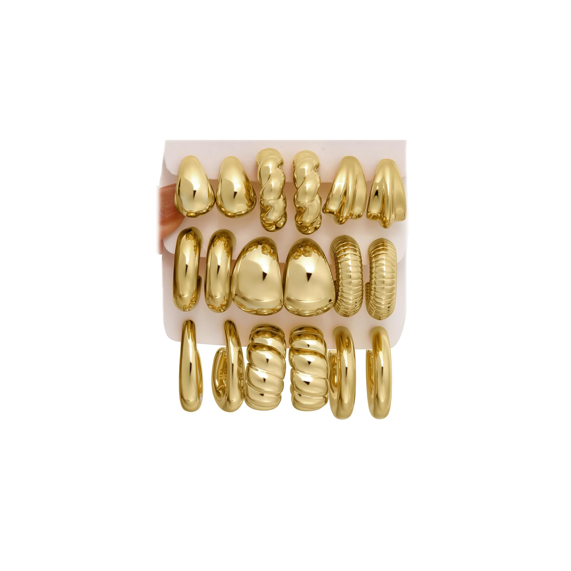 42 Pairs Gold Hoop Earrings Set for Women, Multiple Styles | Hypoallergenic Multipack Small to Chunky Hoops, Twisted Trendy Earrings for Everyday Wear Mothers Day Gifts