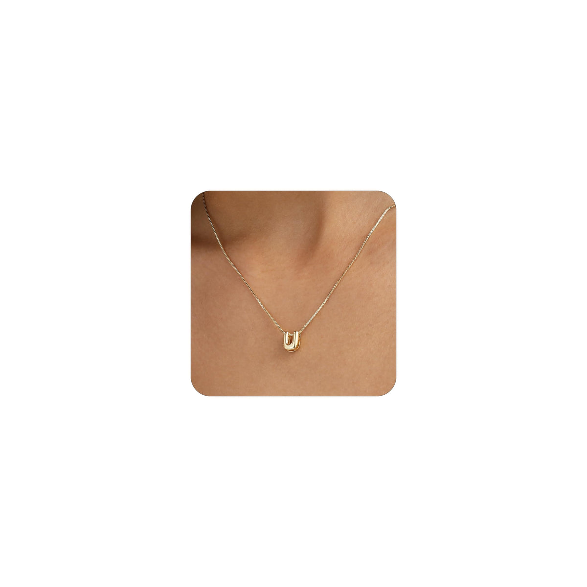 14K Gold Plated Bubble Letter Necklace, Tarnish Free and Waterproof Dainty Initial Necklace for Women, Trendy Personalized Gold Jewelry Gift for Her