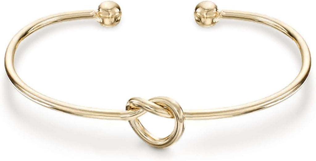 PAVOI 14K Gold Plated Forever Love Knot Infinity Bangle Bracelets for Women | Gold Bangle Bracelet for Women