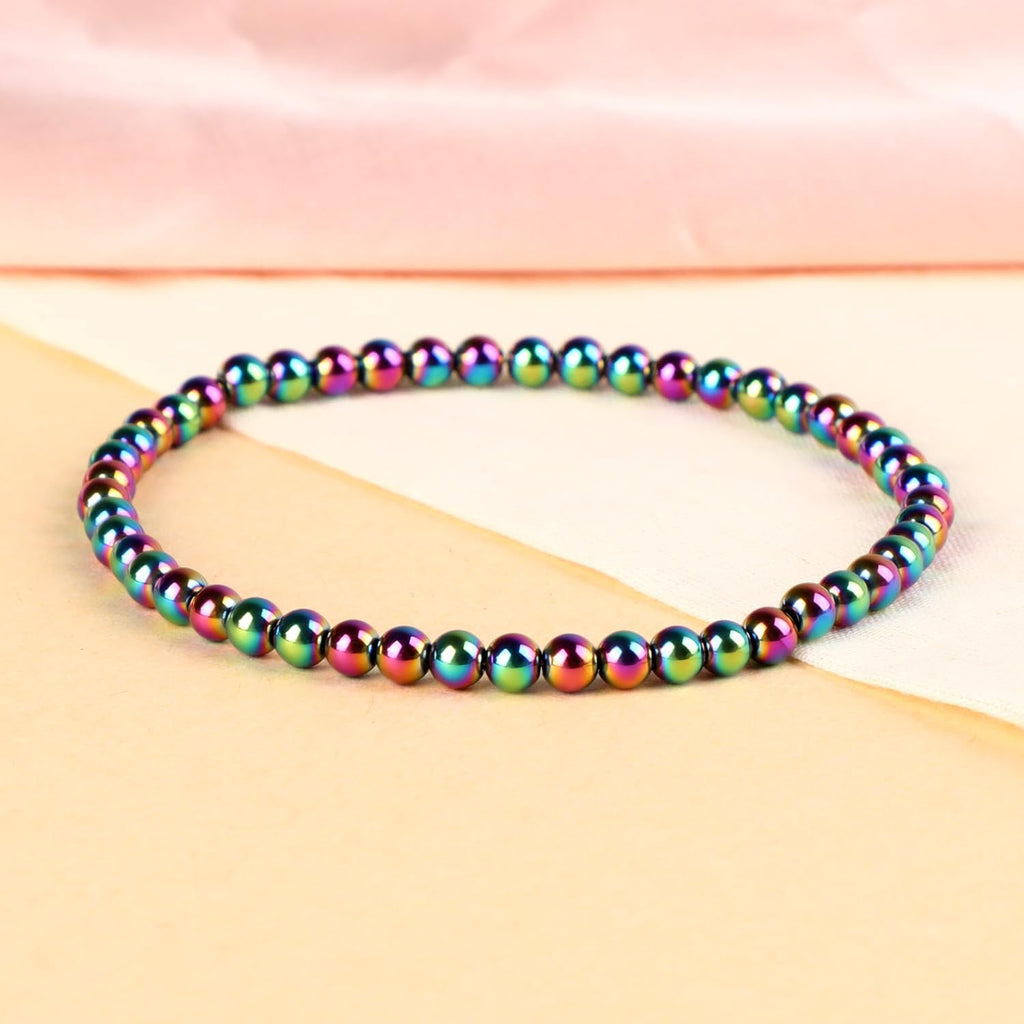 LPBeads Handmade Natural Gemstone Stretch Elastic Bracelet Healing Crystal Round Stone Beads Jewelry Gifts for Women Men