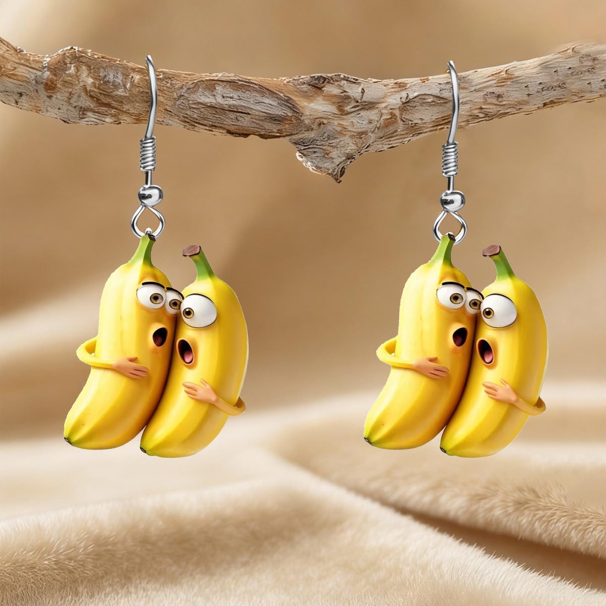 3D Resin Imitate Fruits Dangle Earrings Lightweight Lifelike Banana Strawberry Cherry Orange Dangle Drop Earrings for Women Cute Decoration Jewelry Gifts