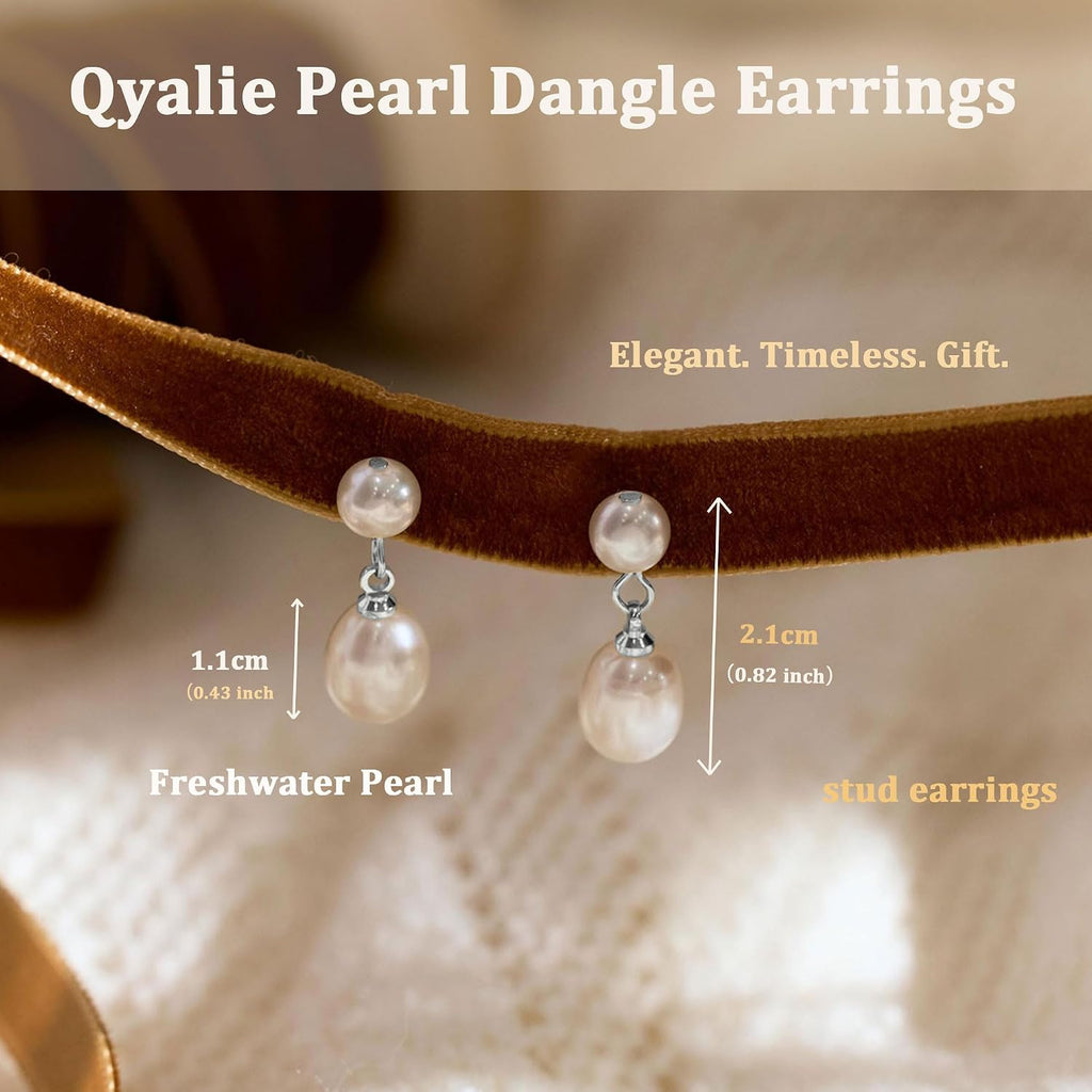 Pearl Dangle Earrings Women Drop Prom Wedding Brides Jewelry Gifts | 14k Gold Plated, Prom, Dangling for Bridal, Lightweight, Flower Design, Gifts For Women, Simple, Daily Wear, Sparkly CZ