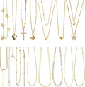 18 Pcs Y2K Necklace Set for Women | Y2K Jewelry and Grunge Necklace Pack, Cross, Heart, Butterfly, Star, Moon Pendants, Pearl Chain, Emo Necklace Layered Set