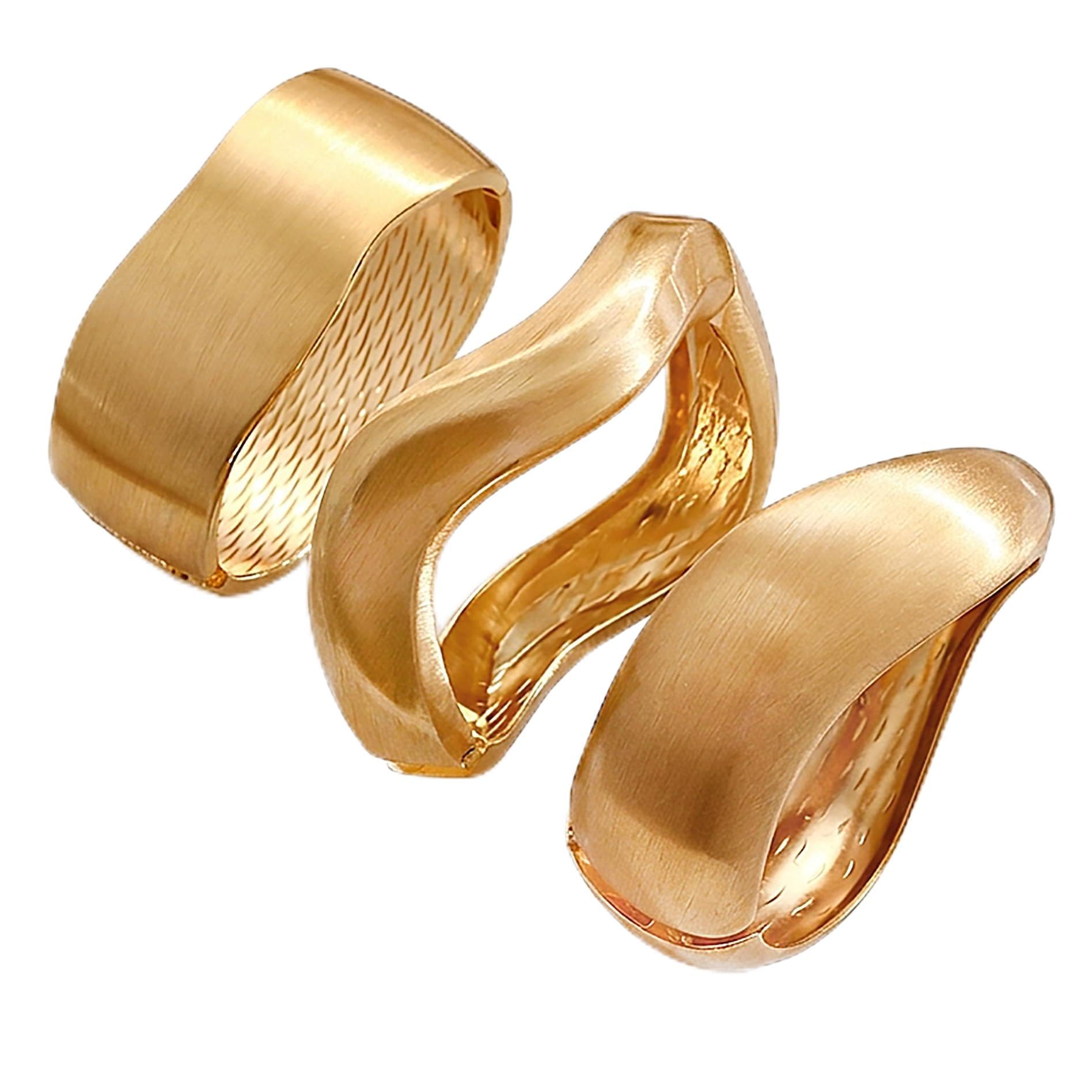 Chunky Gold Bangle Bracelets for Women, Dainty 14k Gold Plated Big Stackable Bangles Set, Trendy Statement Cuff Bracelet Stack Fashion Jewelry Gifts