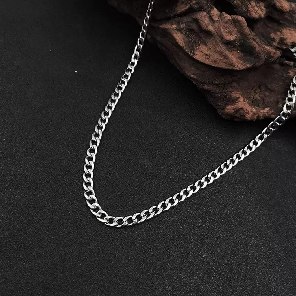 5mm Cuban Link Chains for Men, Silver Stainless Steel Necklace Chain, Neck Chains for Men, Mens Necklace 18, 20, 22, 24 Inch