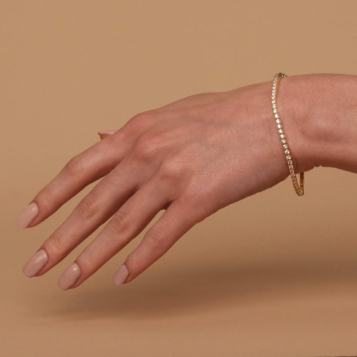 PAVOI Tennis Bracelet for Women, 14K Gold Plated 2mm Cubic Zirconia | Gold Bracelets for Women, Classic Tennis Bracelet, Cubic Zirconia Bracelet