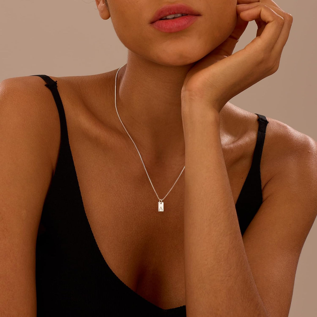 Initial Necklaces for Women Silver Plated Letter Necklace Dainty Waterproof Pendant Necklace Personalized Gifts Trendy Silver Jewelry