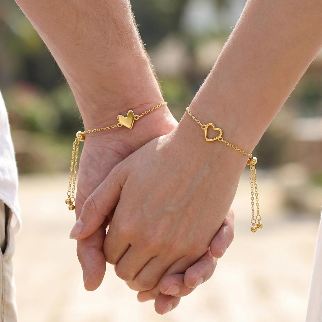 Camhanno 18K Gold Plated Bracelets for Mother Daughter | Waterproof & Non Tarnish, Best Friend Bracelet,Matching Bracelets,Adjustable Bracelet Gift for Women
