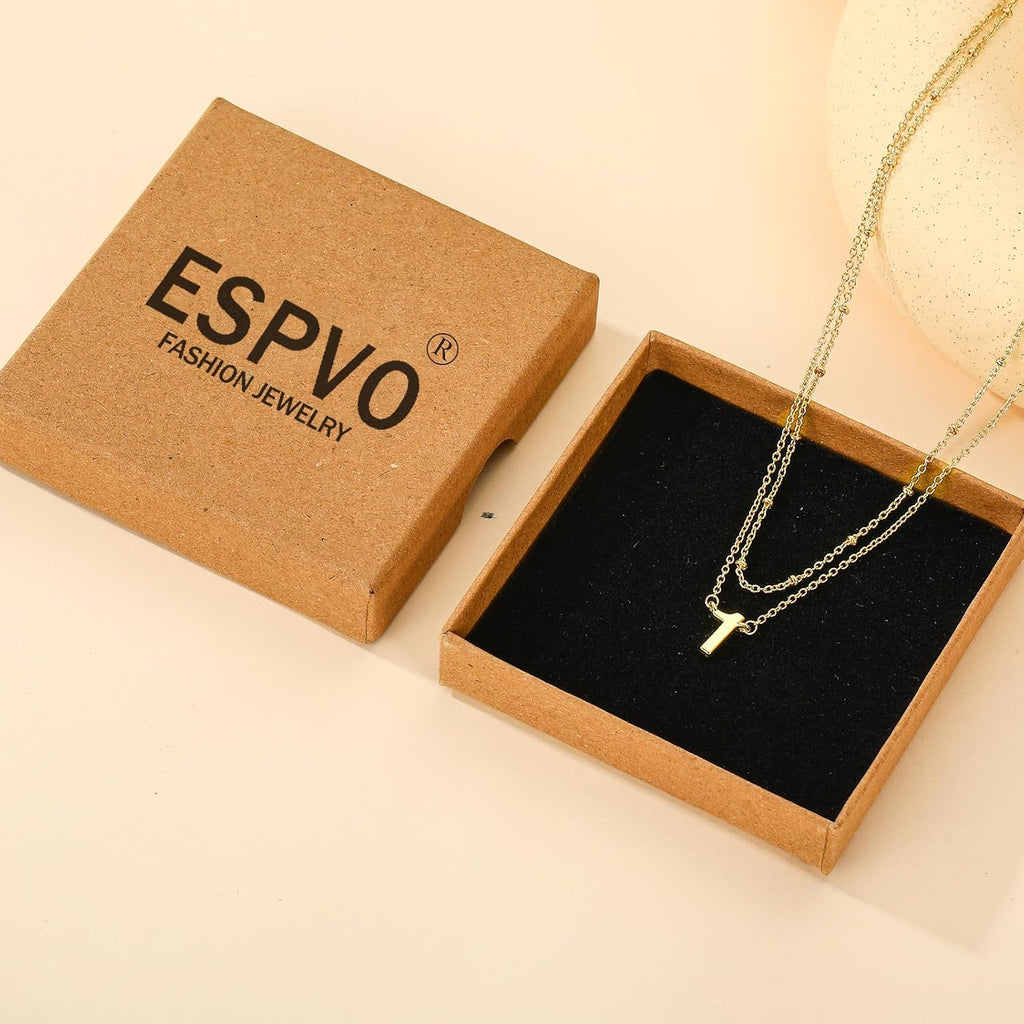 Number Necklace for Women, 14K Gold Plated Layered Chain Number Pendant Jewelry Gifts for Sister Mom Girlfriend Daughter