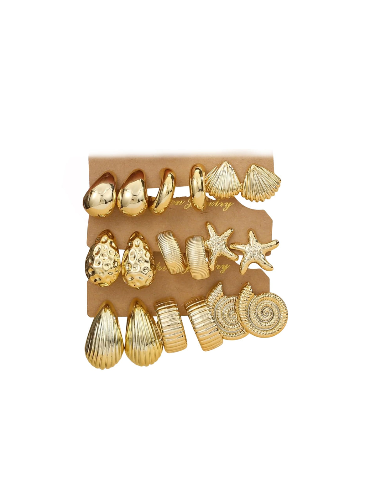 12 Pairs Chunky Gold Hoop Earrings for Women Trendy, Gold Plated Lightweight Hypoallergenic Stack, Thick Open Twisted Huggie Hoops Earring Set