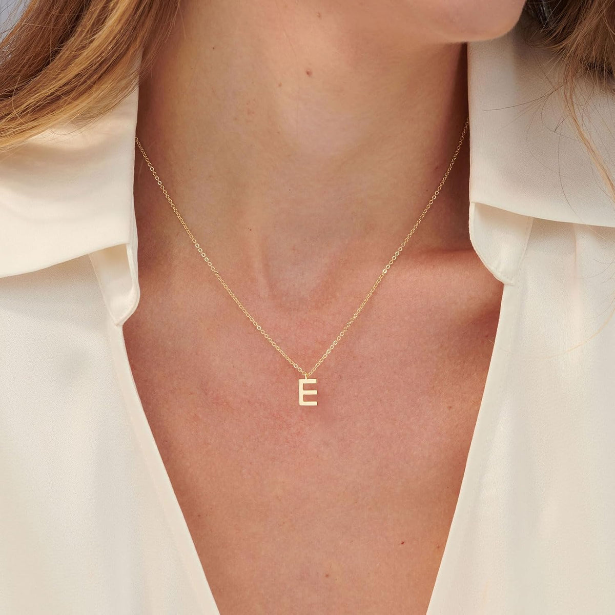 HANLI Initial Necklaces for Women - 14k Gold Plated Dainty Letter Necklace Alphabet A-Z Necklace Personalized Monogram Name Necklaces for Women Jewelry Gifts for Her