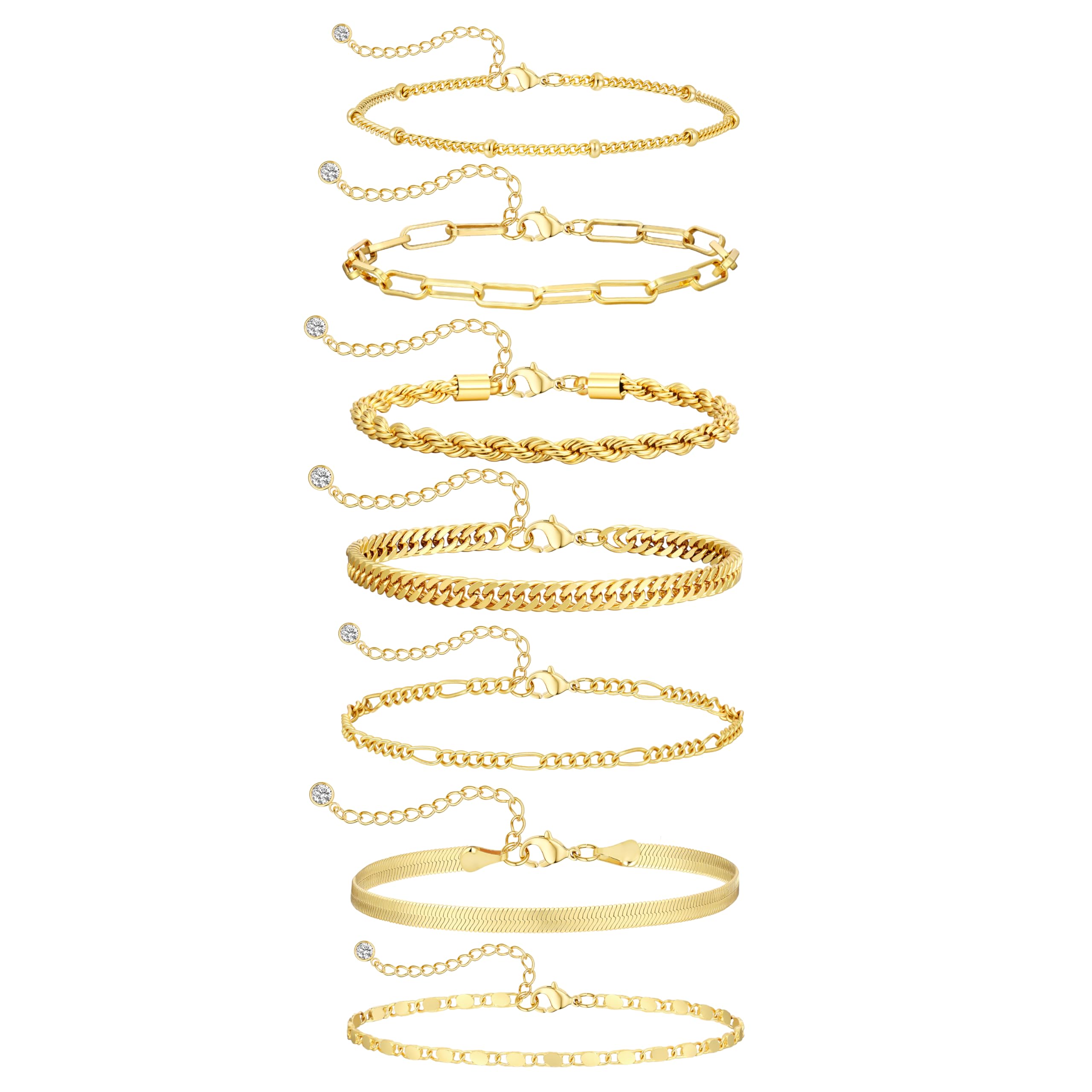 BERISO Gold Bracelets for Women, Elegant Adjustable 14K Gold Plated Bracelet for Women, Trendy Minimalist Dainty Gold Bracelet for Everyday Wear