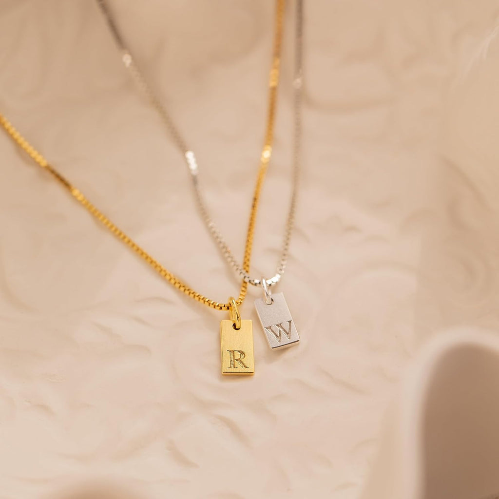 Initial Necklaces for Women Silver Plated Letter Necklace Dainty Waterproof Pendant Necklace Personalized Gifts Trendy Silver Jewelry