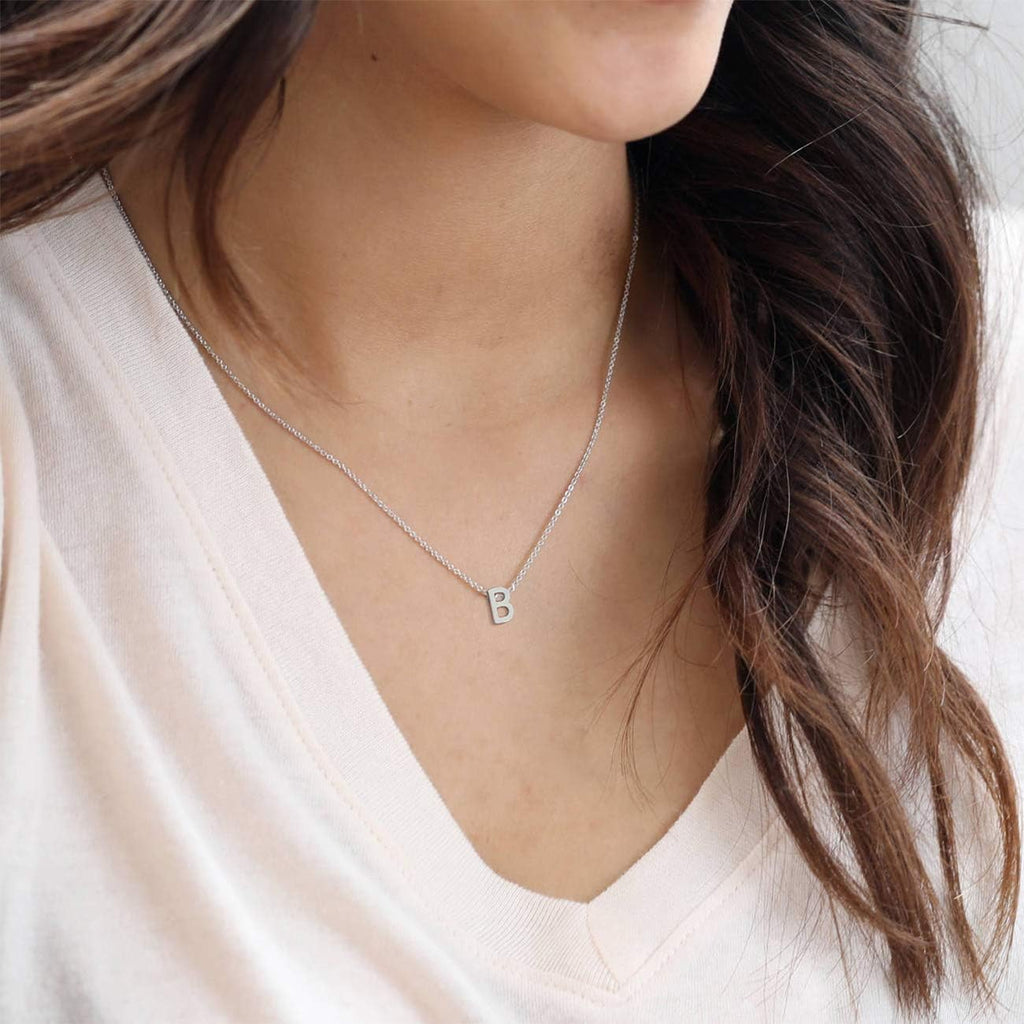 MOMOL Small Initial Necklace for Women Stainless Steel Tiny Letter Necklace Personalized Name Necklace