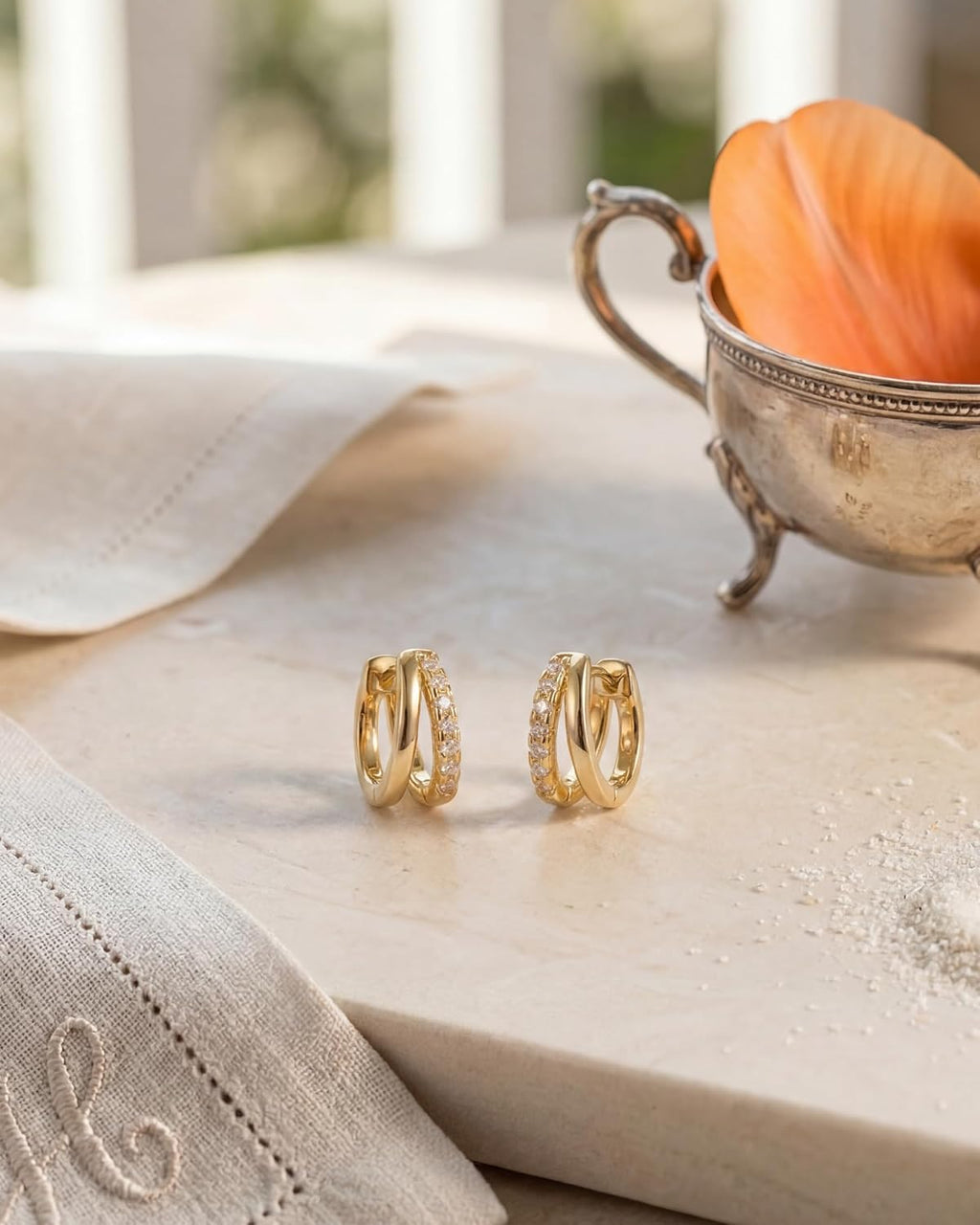 Gold Hoop Earrings for Women Huggie Hoop Earrings Jewelry Gifts | Hypoallergenic Earrings,Earrings for Sensitive Ears Women,Dainty Earrings for Women Trendy,Jewelry Gifts,
