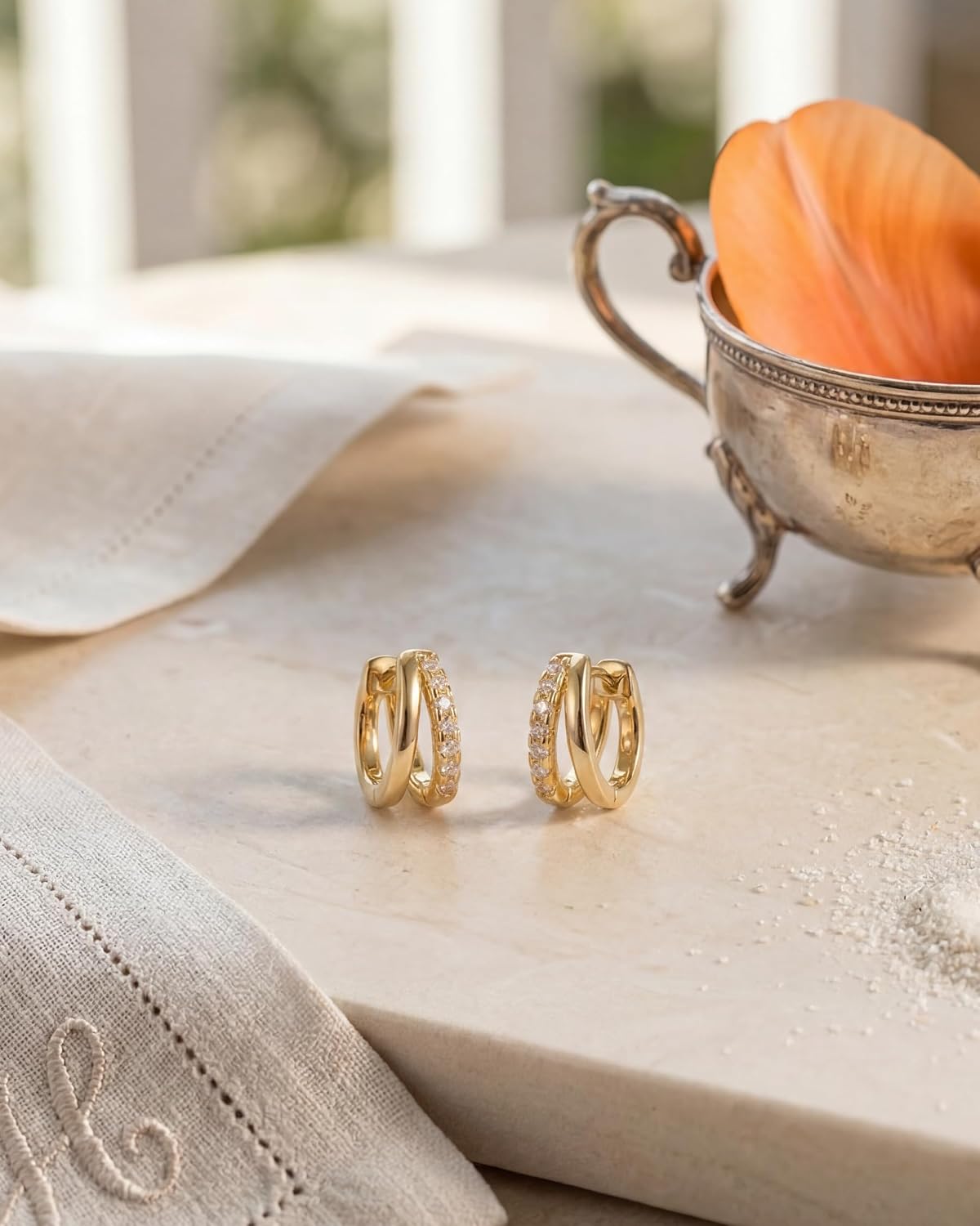 Gold Hoop Earrings for Women Huggie Hoop Earrings Jewelry Gifts | Hypoallergenic Earrings,Earrings for Sensitive Ears Women,Dainty Earrings for Women Trendy,Jewelry Gifts,