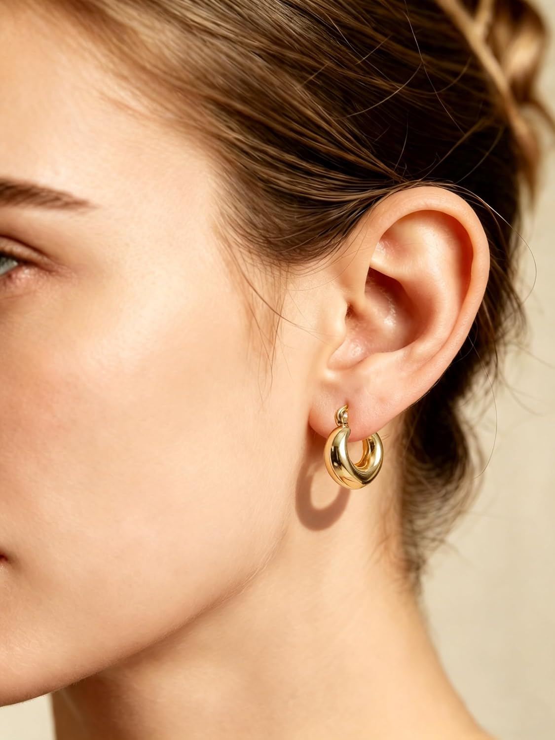 6 Pairs Chunky Gold Hoop Earrings for Women, 14K Gold Plated Hoop Earrings Hypoallergenic, Thick Lightweight Twisted Huggie Hoops Earring Set for Women’s Jewelry GIfts