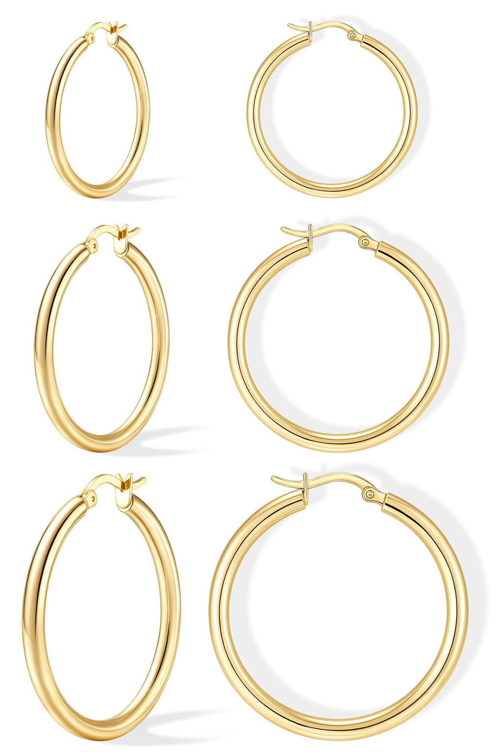 Small Sterling Silver Huggie Hoop Earrings Set for Women, Hypoallergenic 14K Gold Plated Hoops Stacks for Multiple Piercings, Dainty Cute Mini Lightweight Cartilage Studs Trendy Jewelry Gift