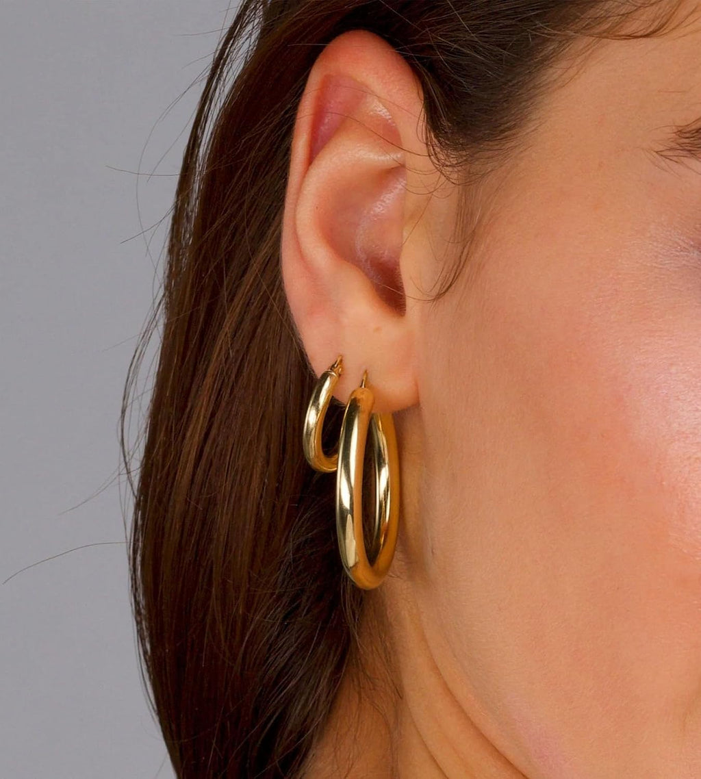 18 Pairs Gold Hoop Earrings for Women, Chunky Statement Hoops Set | Hypoallergenic, Earrings Pack, Open Hoops, Pearl, Twisted, Multiple Sizes, Lightweight for Daily Wear, Ideal Gift