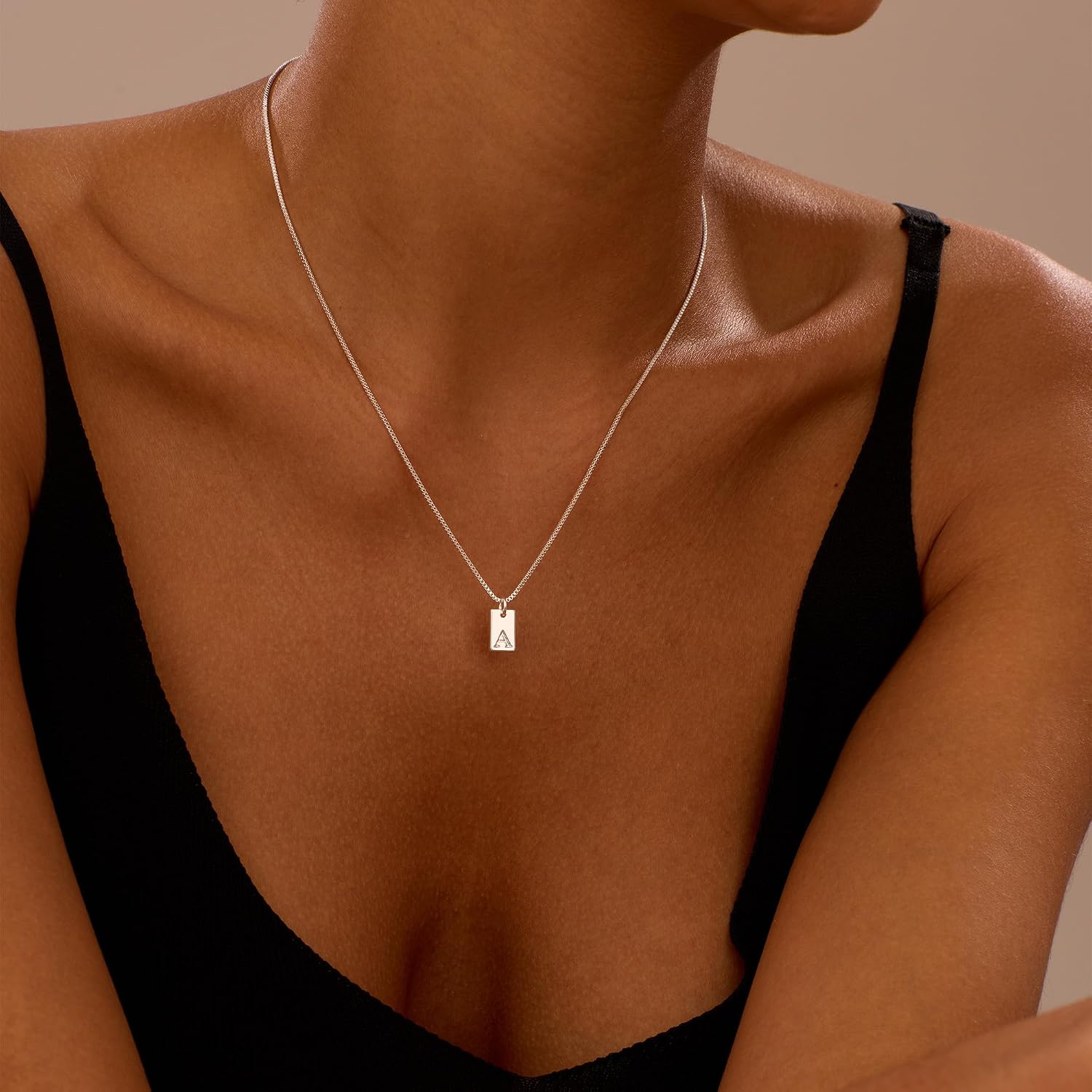 Initial Necklaces for Women Silver Plated Letter Necklace Dainty Waterproof Pendant Necklace Personalized Gifts Trendy Silver Jewelry