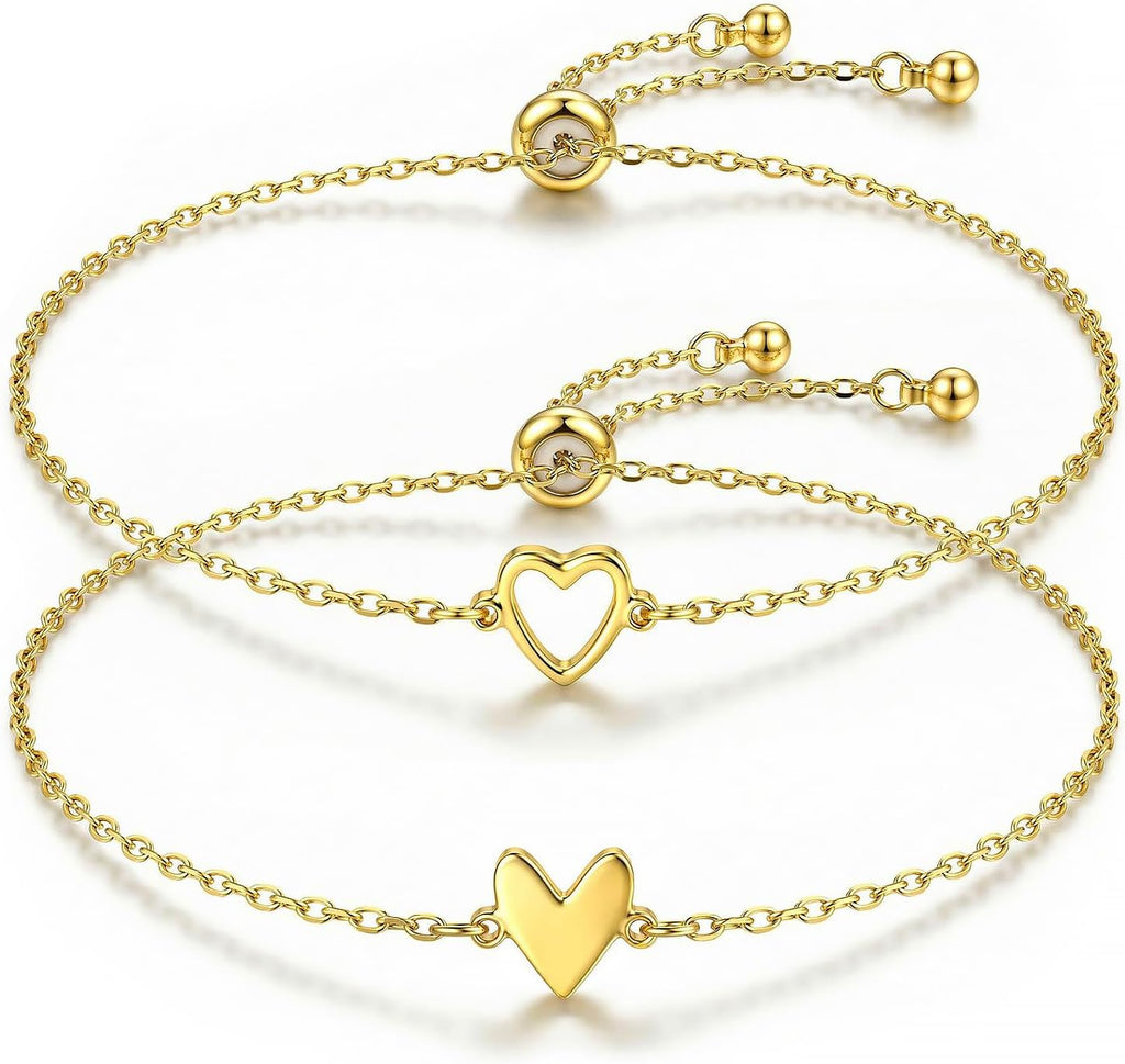 Camhanno 18K Gold Plated Bracelets for Mother Daughter | Waterproof & Non Tarnish, Best Friend Bracelet,Matching Bracelets,Adjustable Bracelet Gift for Women