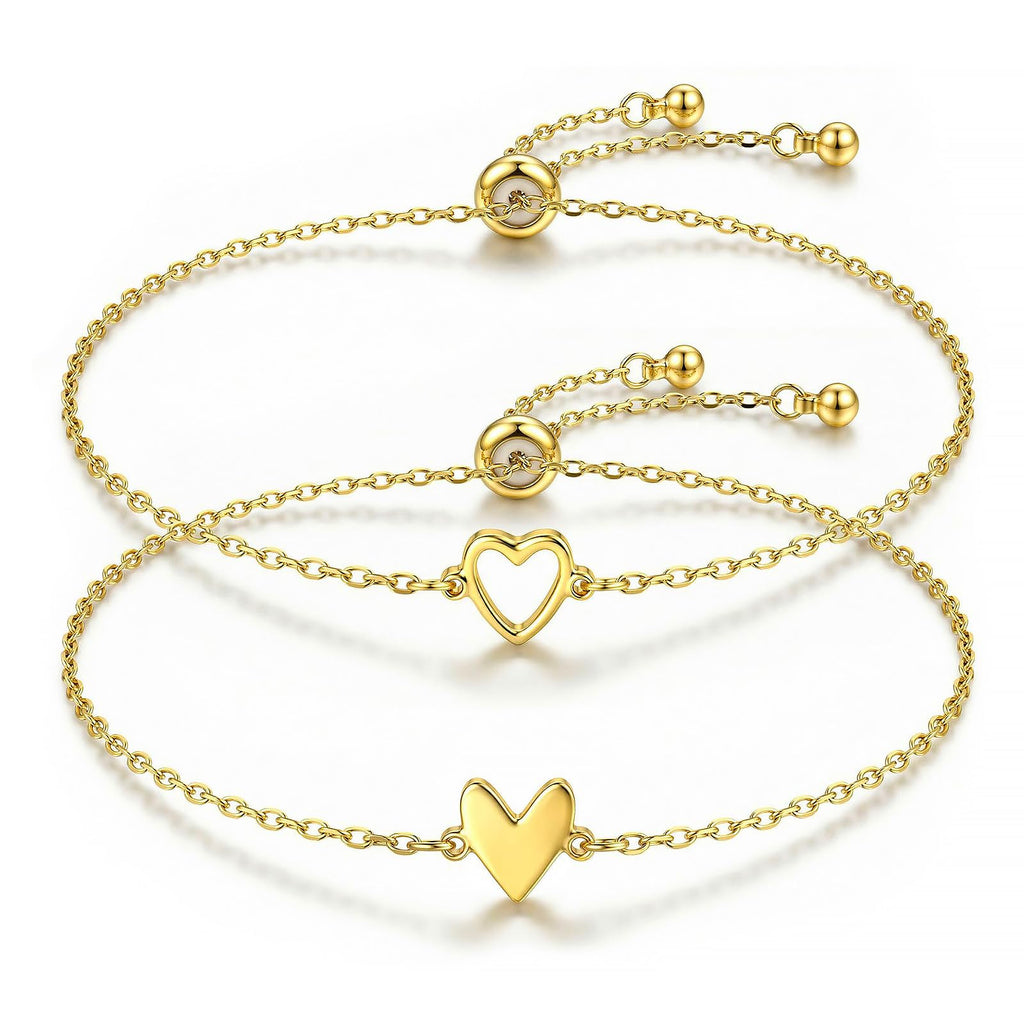 Camhanno 18K Gold Plated Bracelets for Mother Daughter | Waterproof & Non Tarnish, Best Friend Bracelet,Matching Bracelets,Adjustable Bracelet Gift for Women