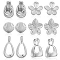 Chunky Gold Earrings For Women Trendy Statement Gold Plated Flower Shell Knot Dangle Earrings Lightweight Hypoallergenic Fashion Jewelry Set