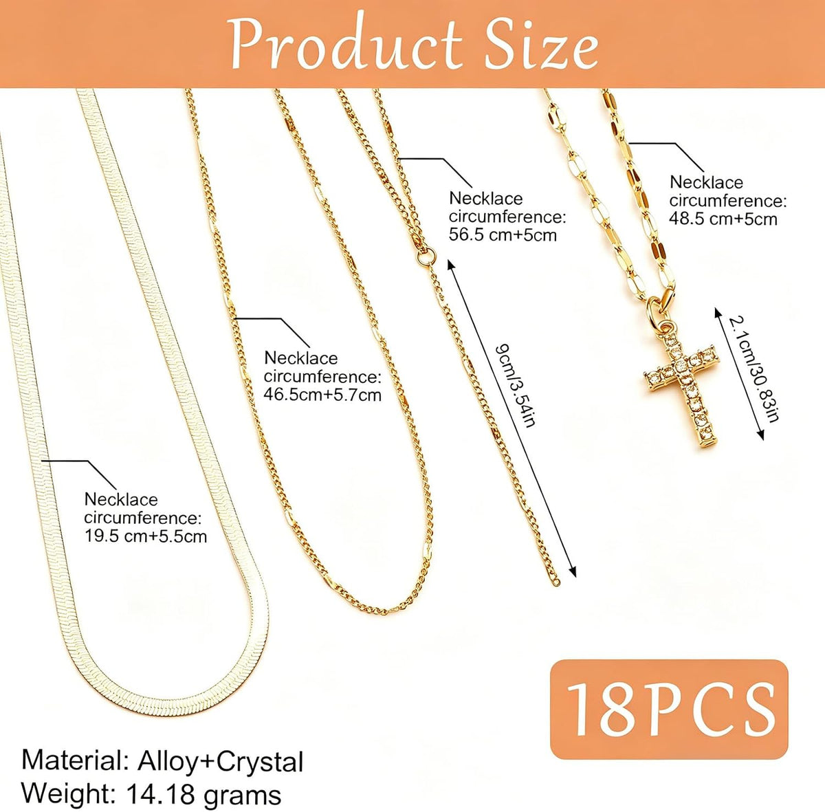 18 Pcs Y2K Necklace Set for Women | Y2K Jewelry and Grunge Necklace Pack, Cross, Heart, Butterfly, Star, Moon Pendants, Pearl Chain, Emo Necklace Layered Set