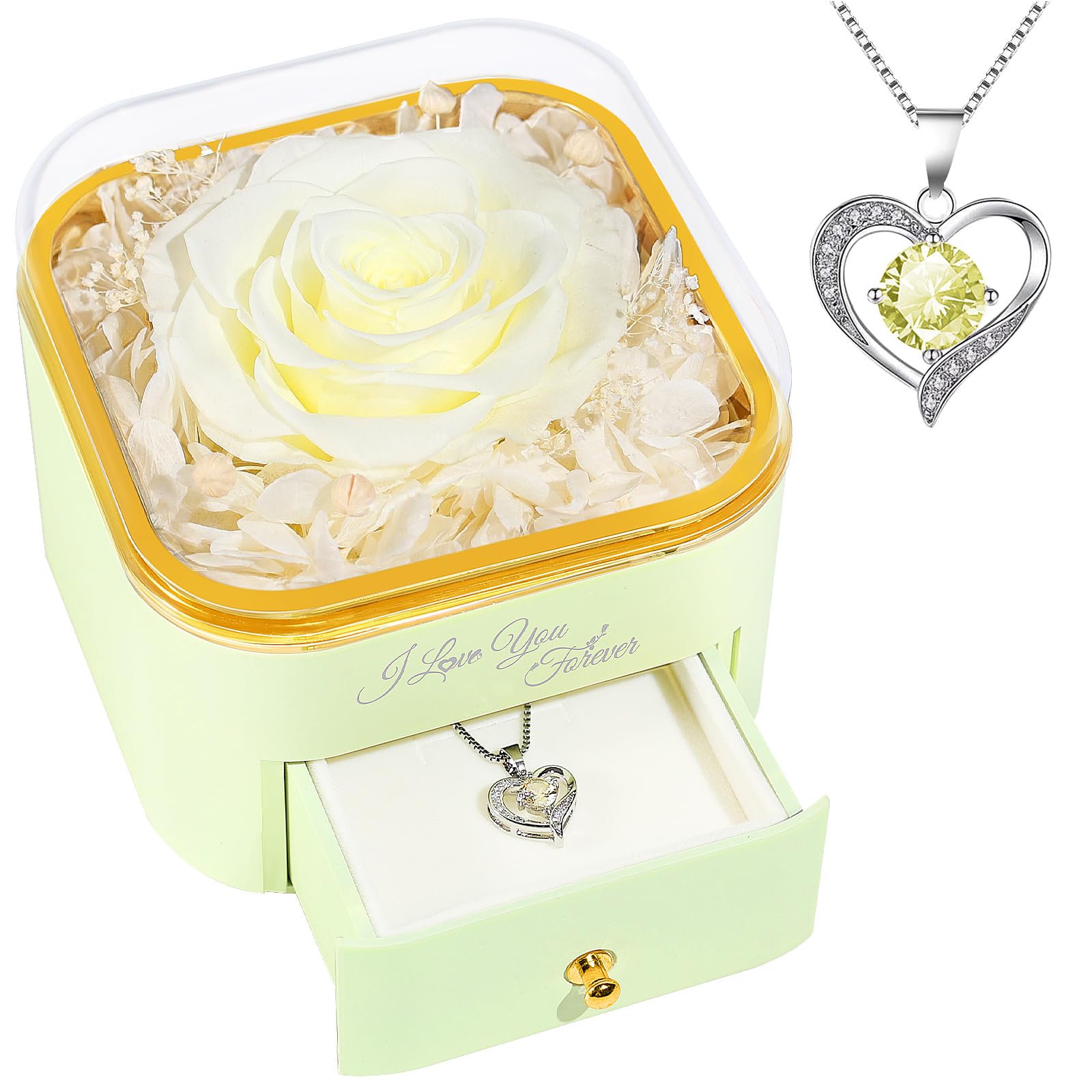 Beferr Birthday Gifts for Women Preserved Real Rose with Necklace Eternal Purple Roses Forever Flowers for Delivery Anniversary Mothers Day Flower Gifts for Mom Wife Grandma Daughter Her Girlfriend