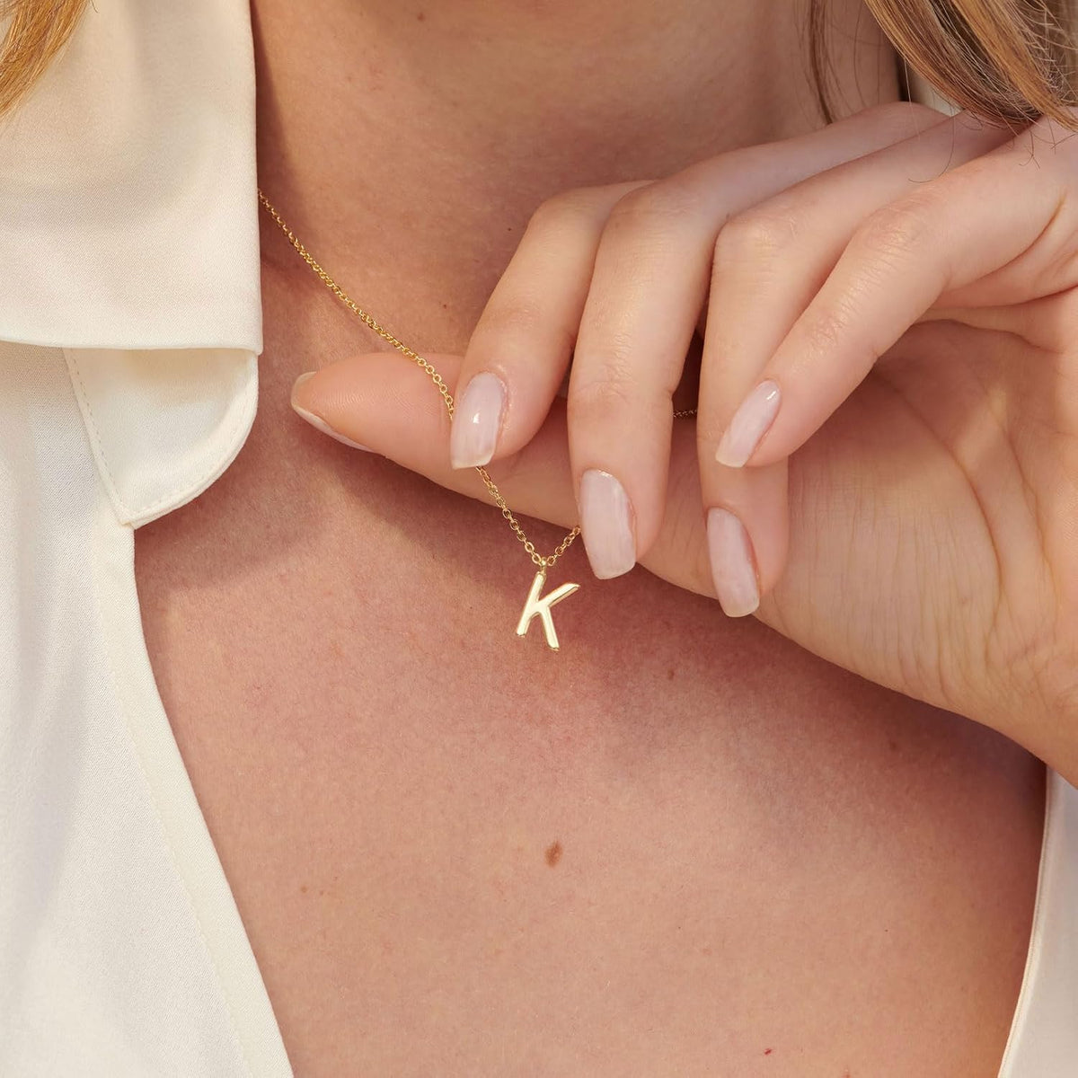 HANLI Initial Necklaces for Women - 14k Gold Plated Dainty Letter Necklace Alphabet A-Z Necklace Personalized Monogram Name Necklaces for Women Jewelry Gifts for Her