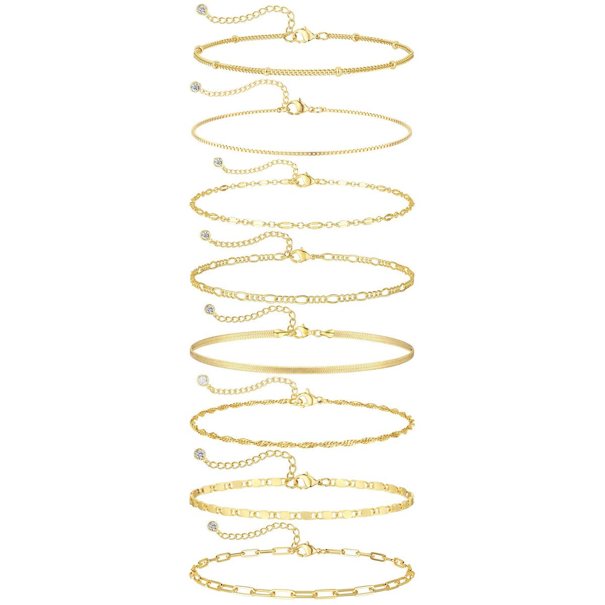 BERISO Gold Bracelets for Women, Elegant Adjustable 14K Gold Plated Bracelet for Women, Trendy Minimalist Dainty Gold Bracelet for Everyday Wear