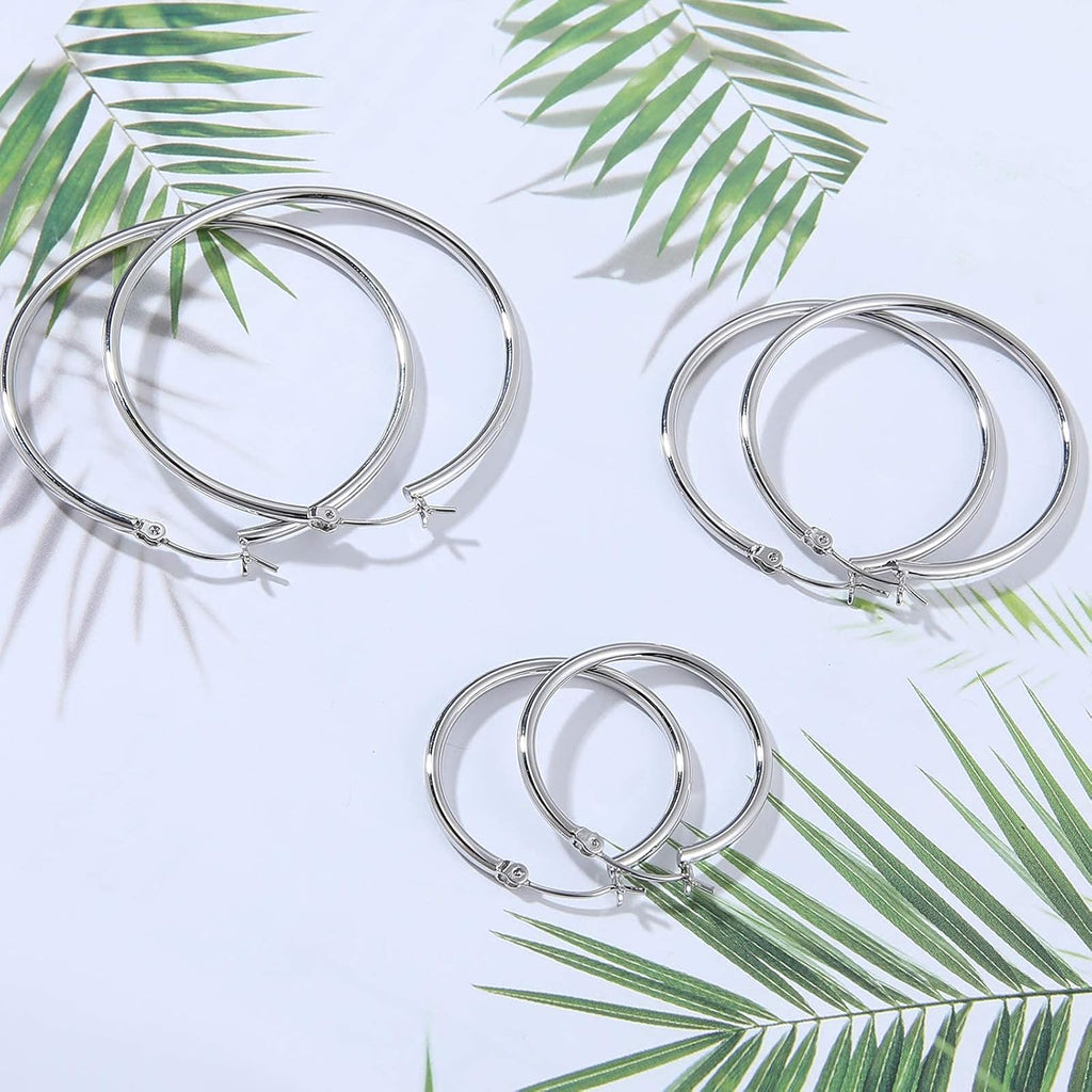 Gold Hoop Earrings for Women 14K Gold Plated Hoops | 925 Sterling Silver Post Lightweight Minimalist Circle Earrings, Classic Round Hoop Jewelry for Women Daily Wear Fashion Gift