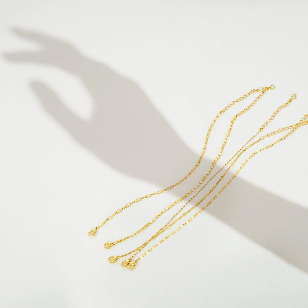 Dainty Simple Gold Bracelets for Women, Stackable Satellite Paperclip Lip Bracelet Set Tiny Lip Dot Chain Box Link for Handmade Gift Minimalist Cute Trendy Jewelry Gold Accessories for Women