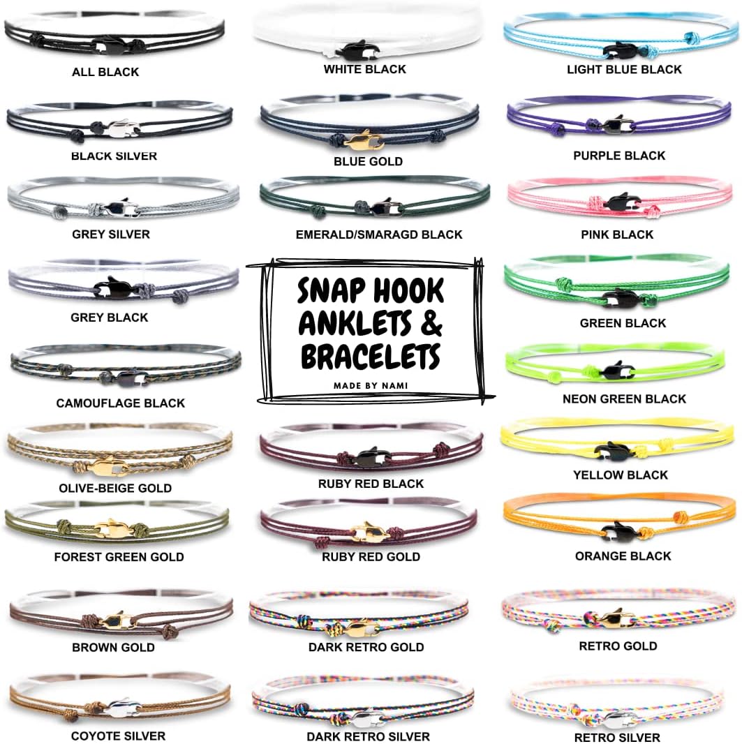 Made by Nami Nautical Rope Bracelet for Men Waterproof & Adjustable Wrap String Bracelets with Snap Hook Gift for Him