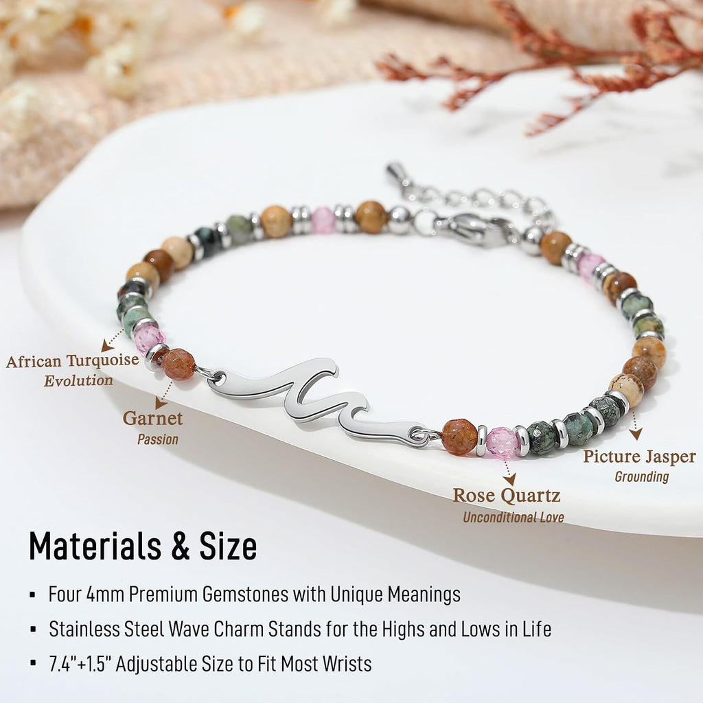 TONY & SANDY Friend Gifts for Women, Unique Birthday Gifts for Women, Sister Gift from Sister, Wave Bracelet, Christmas Stocking Stuffers for Woman Female, Bestie Friendship Bracelets