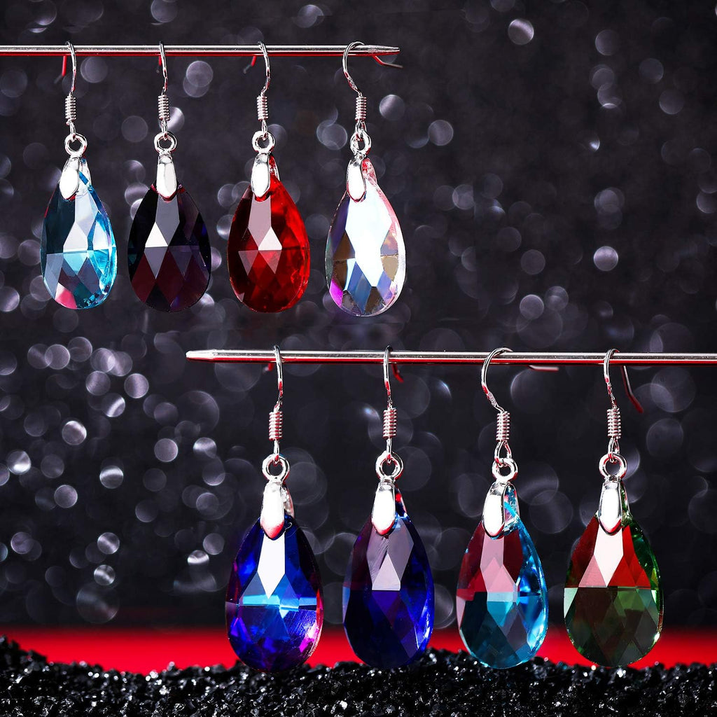 9 Pairs Drop Dangle Earrings for Women Multicolor Crystal Teardrop Dangle Halloween Drop Earring Crystal Jewelry