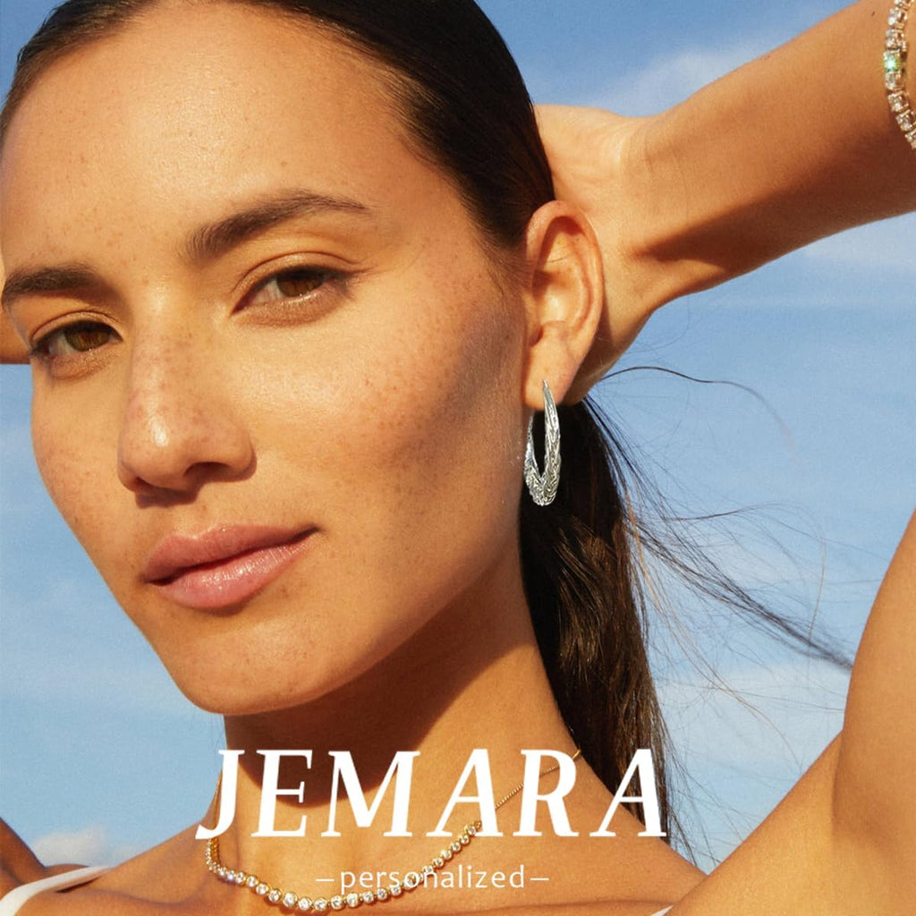 JEMARA Sterling Silver Hoop Earrings Hypoallergenic Thick Silver Earrings | 925 Sterling Silver Post Lightweight Large Chunky Silver Earrings Non Tarnish Trendy Everyday Earrings 30-50MM